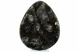 Septarian Dragon Egg Geode - Sparkly Black Crystals #308808-1
